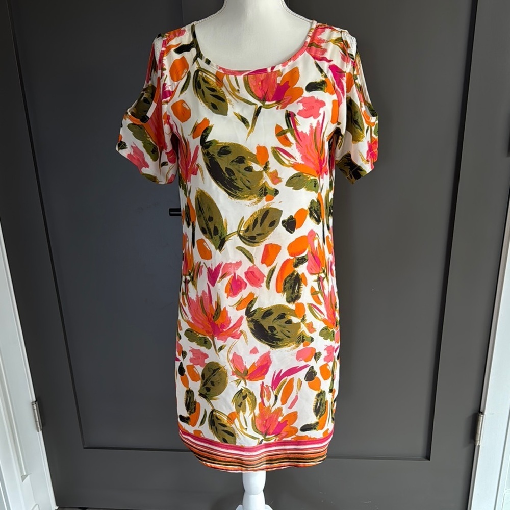 C Floral Print Dress - Pink and Green